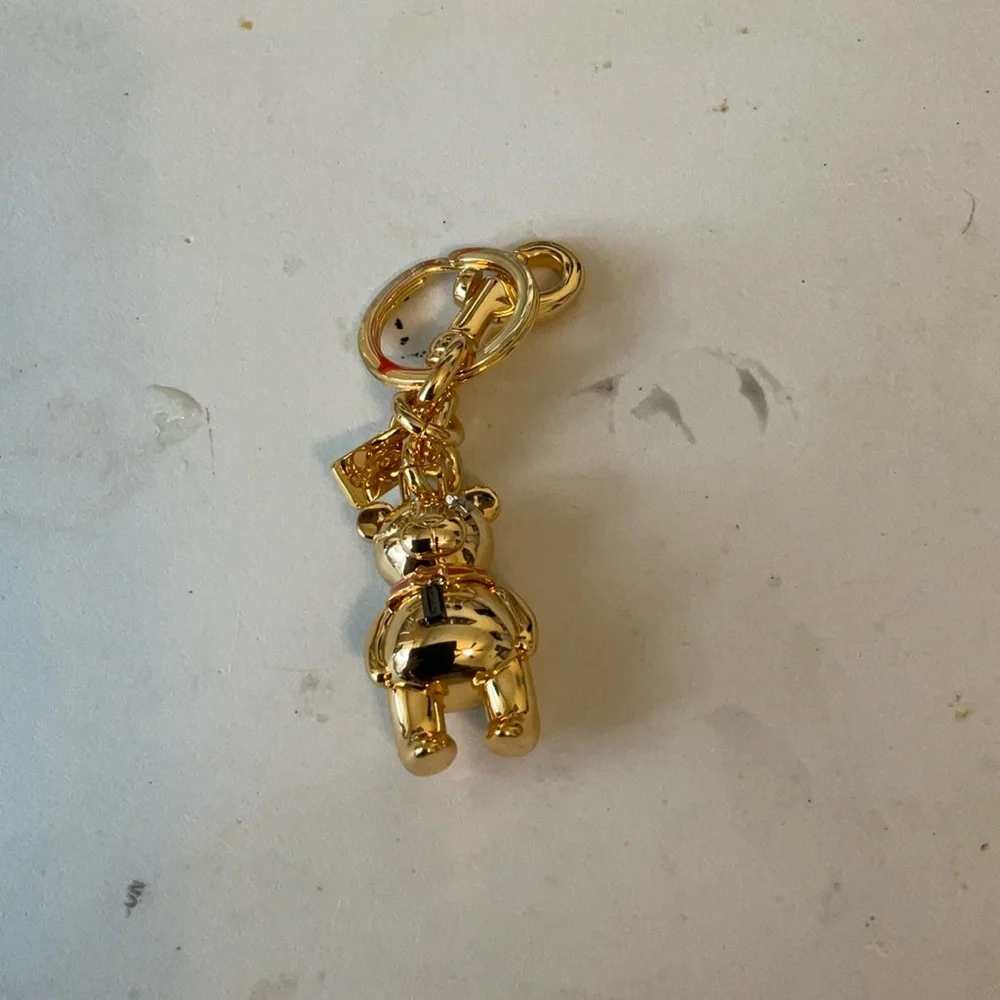 Coach Gold Bear Bag Charm with Red Collar - Picture 2 of 3